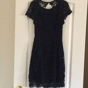 Elegant Navy Lace Dress